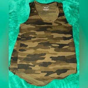 Lucky brand sheer layering tank y2k camo